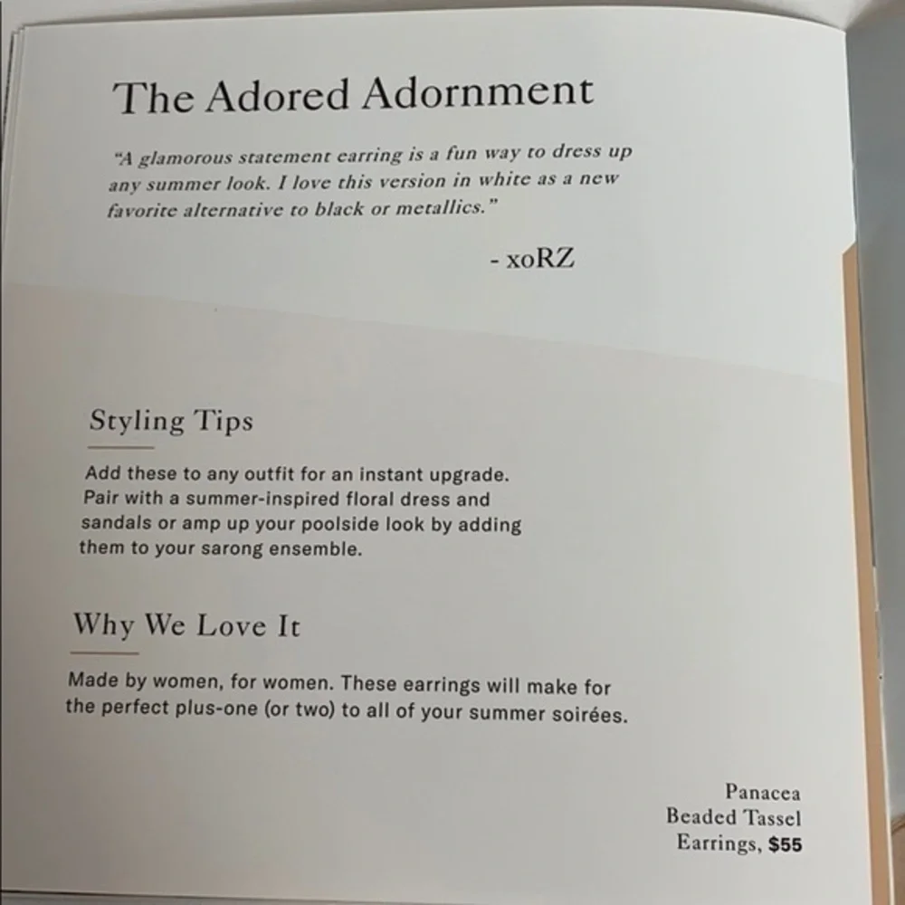 Panacea White Beaded Tassel Earrings. NWT - Picture 2 of 4